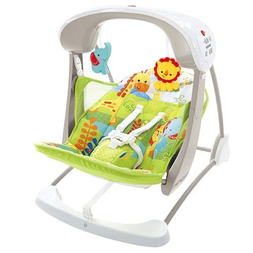 FISHER PRICE - RAINFOREST FRIENDS TAKE-ALONG SWING & SEAT 2IN1 (CCN92)