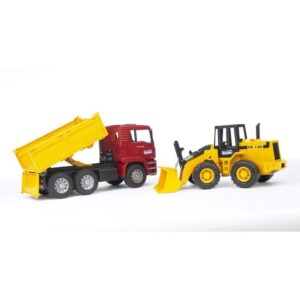 BRUDER MAN TGA CONSTRUCTION TRUCK AND ARTICULATED ROAD LOADER FR 130 02752