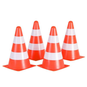 Pylonen - 4 Pcs. Orange With White Stripes 10964