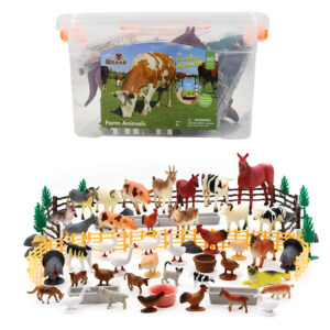 Wenno Animals  80 Pcs Farm  Palyset In Bucket 6848-M026