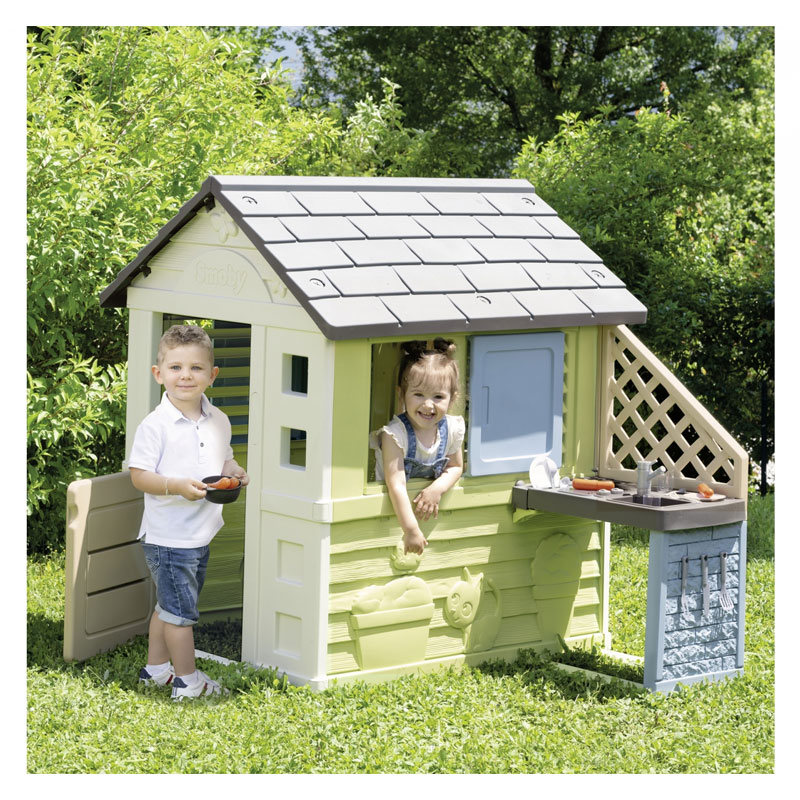 Smoby S.Life Pretty Playhouse + Kitchen 810738 - Image 2