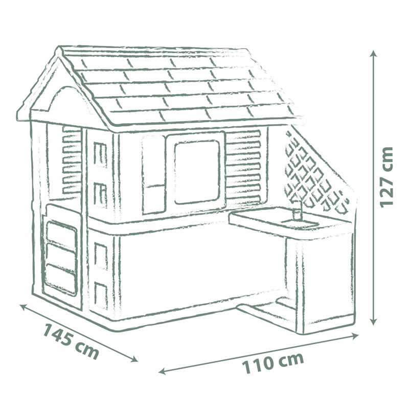 Smoby S.Life Pretty Playhouse + Kitchen 810738 - Image 3